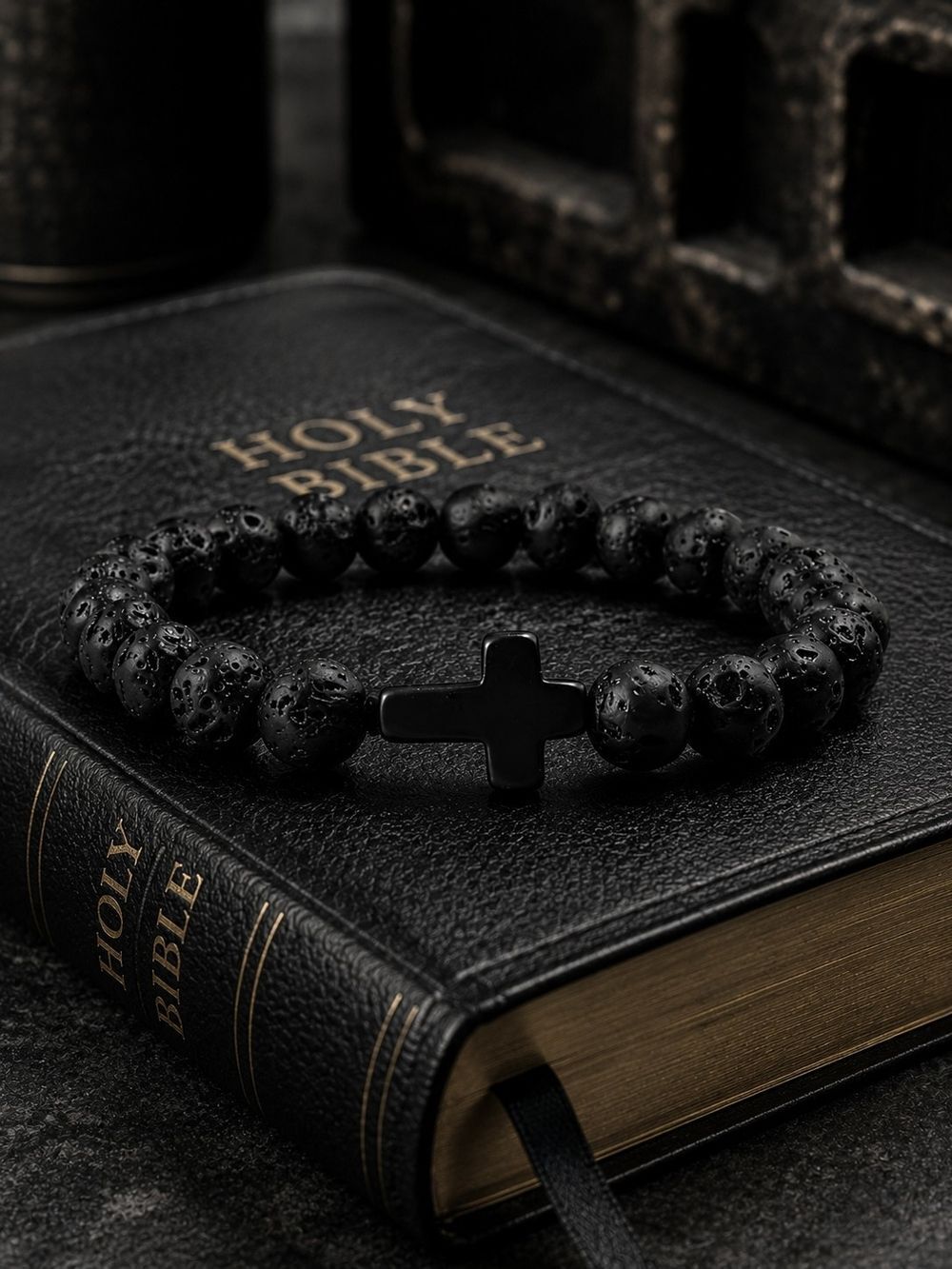 Matte Black Lava Stone Bracelet